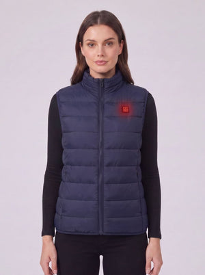 Women's Navy Heated puffer Gilet