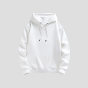 womens white hooded pullstring sweatshirt