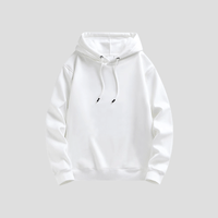 womens white hooded pullstring sweatshirt