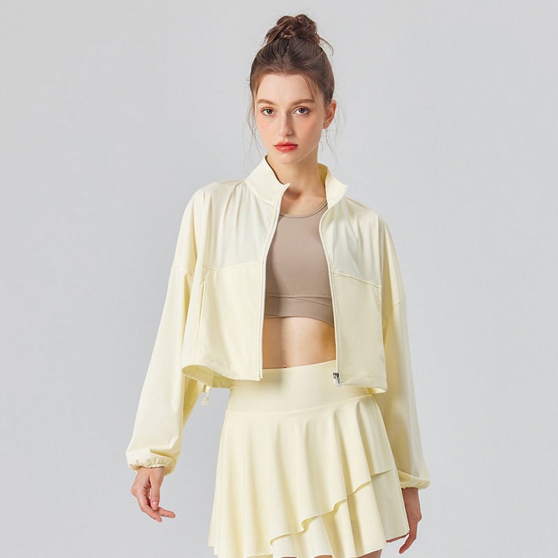 yellow UPF50+ Cropped Sport Jacket 
