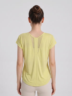 #yellow back of Women's Cooling Mesh T‑Shirt