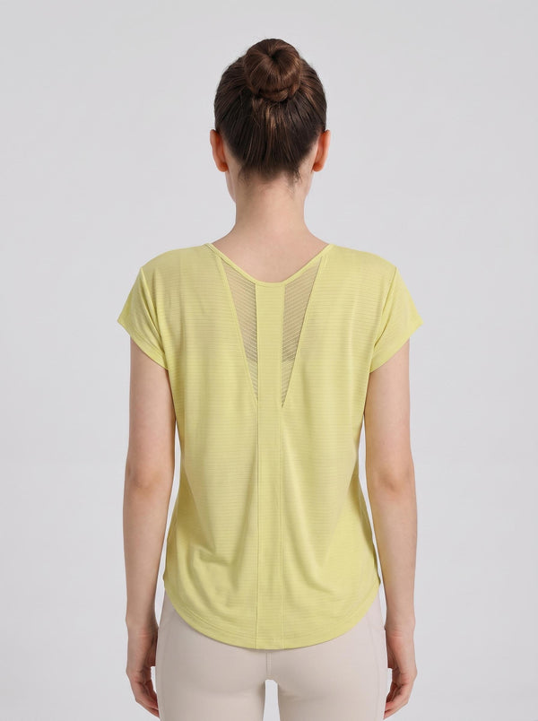 #yellow back of Women's Cooling Mesh T‑Shirt