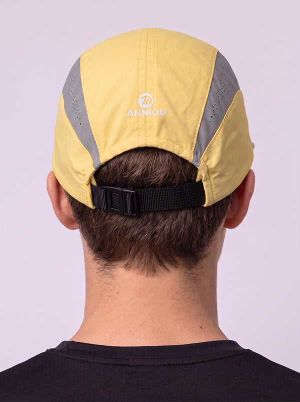 #yellow back of men's quick dry baseball cap