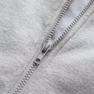 zipper details of #LightGrey Heated Full Zip Hoodie