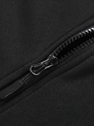 zipper details of #black Heated Zip Up Hoodie