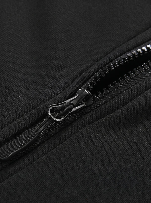 zipper details of #black Heated Zip Up Hoodie