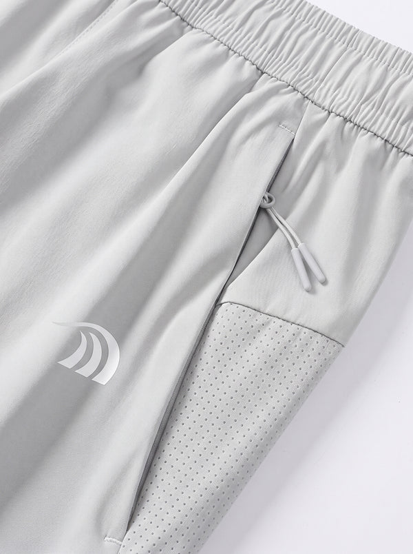 zipper pockets detail of #lightgrey Quick Dry Straight Leg Pants